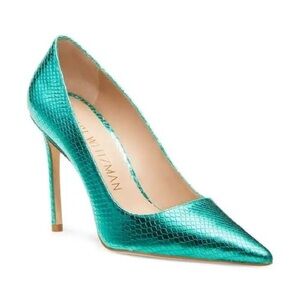 Stuart Weitzman Teal Snakeskin Heels